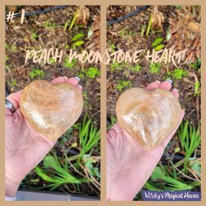 Peach Moonstone Gemstone Heart